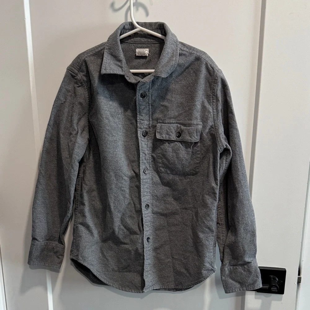 Crewcuts Charcoal Casual Button-Down Shirt With Leather Elbow Patches Size 10